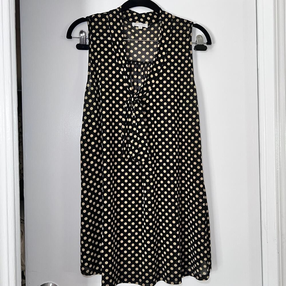 ✨Siren Lily Maternity Polka Dot Tie Front Top Size Large Sheer Sleeveless Blouse